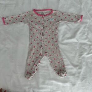 Carter's Pink and Gray Footies One Piece 6M